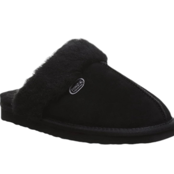Bearpaws Paws Women's Black Leather Mackenzie Suede Scuff Slipper Size 11 - Picture 10 of 10